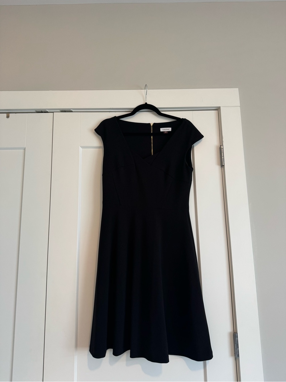 Calvin Klein Black V-Neck Midi Dress